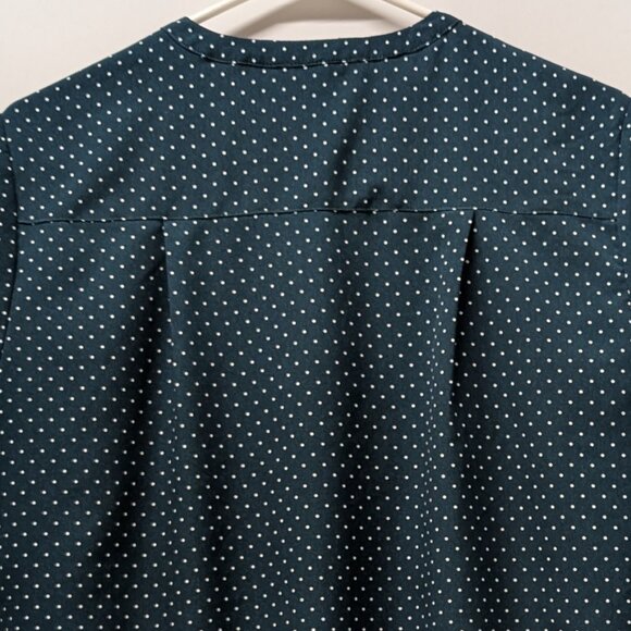 Fun 2 Fun Lillian V-Neck Blouse in Dark Green - Picture 7 of 8